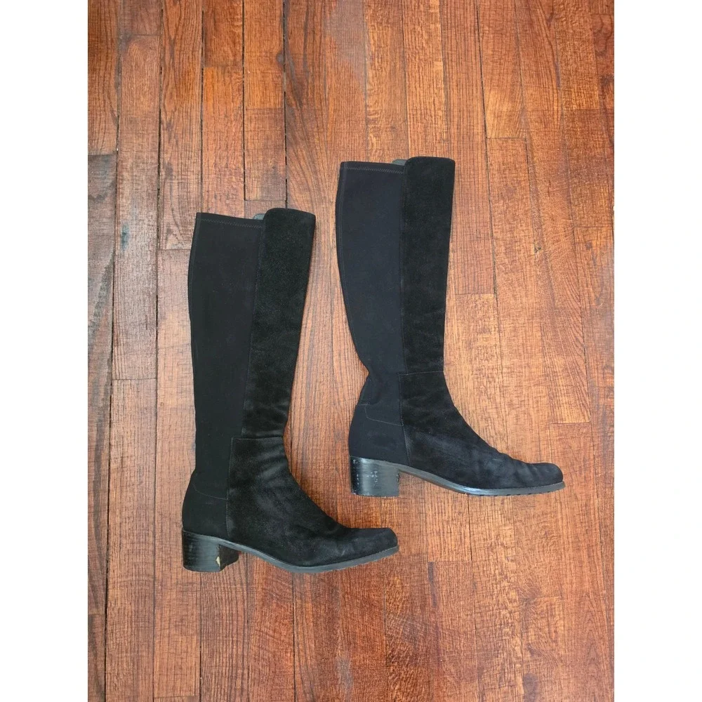 Stuart Weitzman Reserve Minimalist  Old MoneyKnee Suede Stretch Sock Boot sz 7.5